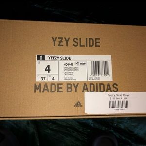 boys sz 4 black yeezy slides